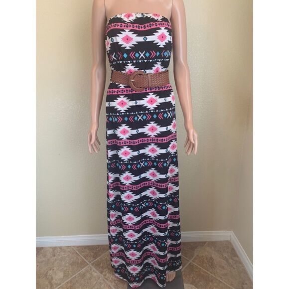 🖤 J for Justify strapless Aztec print maxi dress - Picture 1 of 4